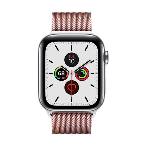 Crong Milano Steel - Pasek ze stali nierdzewnej do Apple Watch 38/40/41/42 mm (różowe złoto)