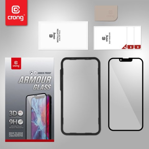 Crong Anti-Bacterial 3D Armour Glass - Szkło hartowane 9H na cały ekran iPhone 13 mini + ramka instalacyjna