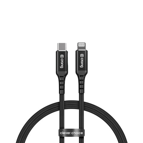 Crong Armor Link - Kabel USB-C Lightning Fast Charging z certyfikat MFi 150cm (czarny)