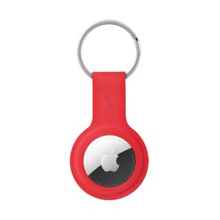 Crong Silicone Case with Key Ring - Etui ochronne brelok do Apple AirTag (czerwony)