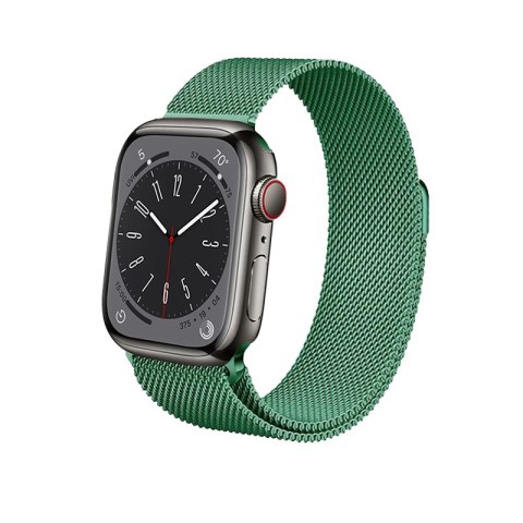 Crong Milano Steel - Pasek ze stali nierdzewnej do Apple Watch 44/45/46/49 mm (zielony)