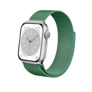 Crong Milano Steel - Pasek ze stali nierdzewnej do Apple Watch 44/45/46/49 mm (zielony)