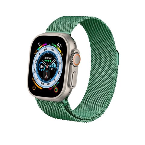 Crong Milano Steel - Pasek ze stali nierdzewnej do Apple Watch 44/45/46/49 mm (zielony)