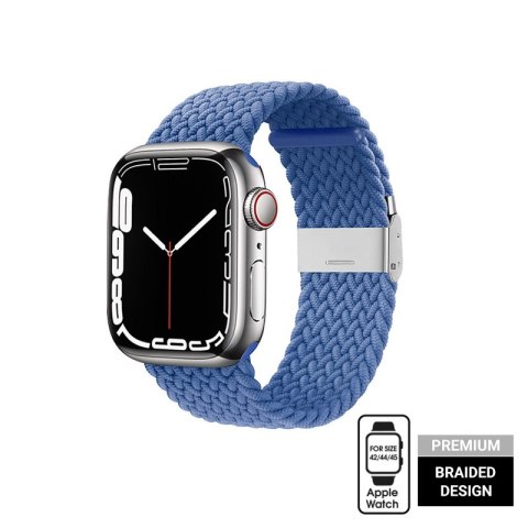 Crong Wave Band - Pleciony pasek do Apple Watch 44/45/46/49 mm (niebieski)