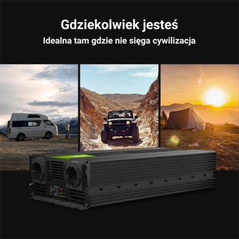 Green Cell - Przetwornica napięcia Inwerter 12V na 230V 3000W/6000W Modyfikowana sinusoida