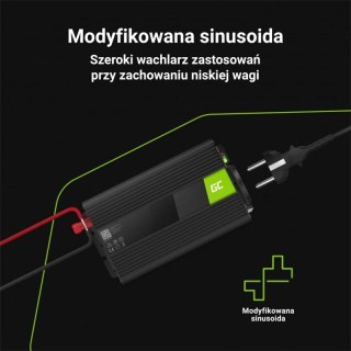 Green Cell - Przetwornica napięcia Inwerter 24V na 230V 300W/600W Modyfikowana sinusoida