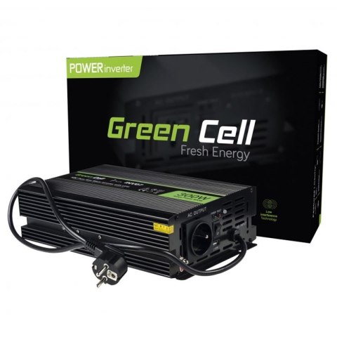 Green Cell - Przetwornica napięcia Inwerter tryb UPS 12V na 230V Czysta sinusoida 300W/600W do Pompy centralnego ogrzewania