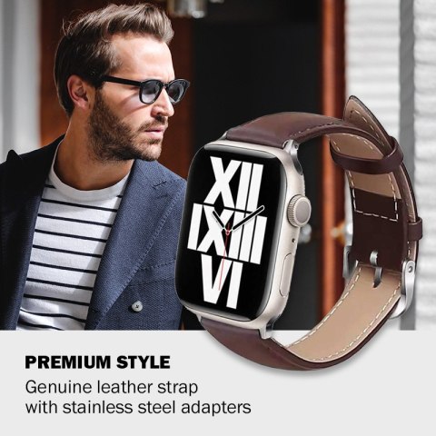 Crong Noble Band - Pasek z naturalnej skóry do Apple Watch 38/40/41/42 mm (Espresso) Crong Noble Band - Pasek z naturalnej skóry do Apple Watch 38/40/41/42 mm (Espresso)
