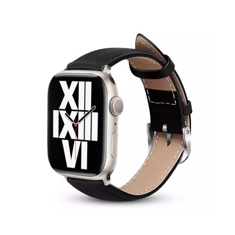 Crong Noble Band - Pasek z naturalnej skóry do Apple Watch 44/45/46/49 mm (Black Noir) Crong Noble Band - Pasek z naturalnej skóry do Apple Watch 44/45/46/49 mm (Black Noir)