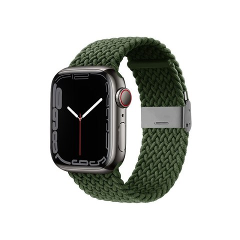 Crong Wave Band - Pleciony pasek do Apple Watch 44/45/46/49 mm (zielony)