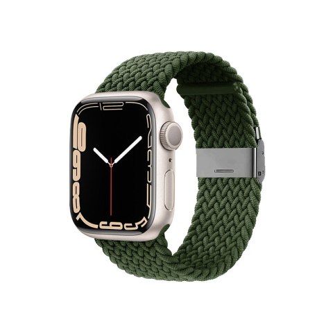 Crong Wave Band - Pleciony pasek do Apple Watch 44/45/46/49 mm (zielony)