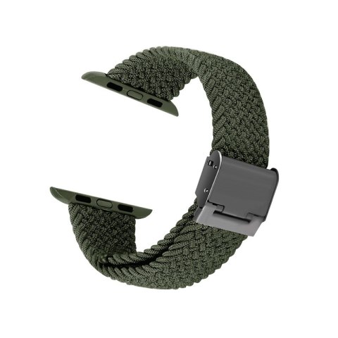 Crong Wave Band - Pleciony pasek do Apple Watch 44/45/46/49 mm (zielony)