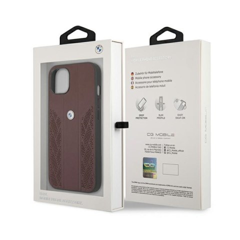 BMW Leather Curve Perforate HC - Etui iPhone 13 mini (czerwony)