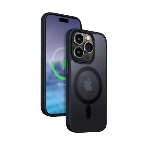 Crong Hybrid Frost MAG Cover - Etui iPhone 15 Pro Max MagSafe (granatowy) Crong Hybrid Frost MAG Cover - Etui iPhone 15 Pro Max MagSafe (granatowy)