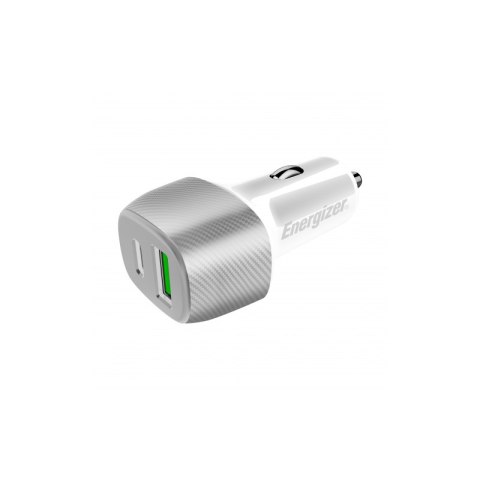 Energizer Ultimate - Ładowarka samochodowa USB-C & USB-A 38W PD + QC3.0 (Biały / Srebrny)