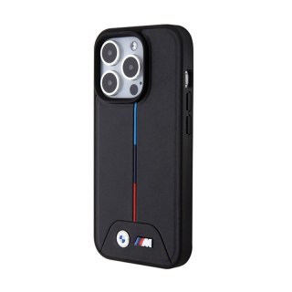 BMW Quilted Tricolor MagSafe - Etui iPhone 15 Pro (czarny)