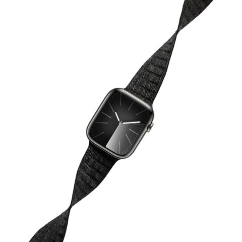 Crong Melange - Pasek magnetyczny do Apple Watch 44/45/46/49 mm (czarny melanż)