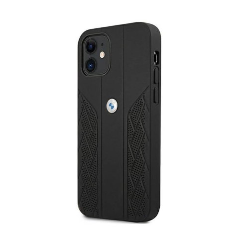 BMW Leather Curve Perforate - Etui iPhone 12 mini (czarny)