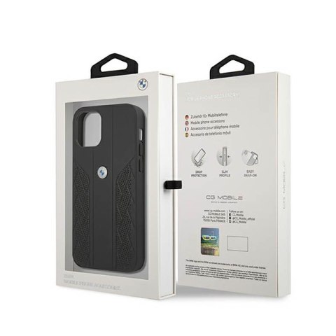 BMW Leather Curve Perforate - Etui iPhone 12 mini (czarny)