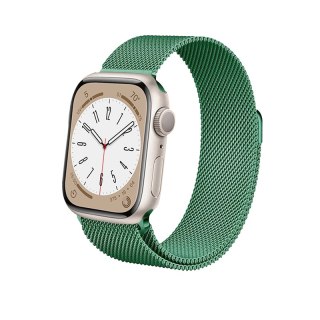 Crong Milano Steel - Pasek ze stali nierdzewnej do Apple Watch 38/40/41/42 mm (zielony)