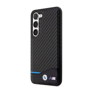 BMW Leather Carbon Blue Line - Etui Samsung Galaxy S23+ (czarny)