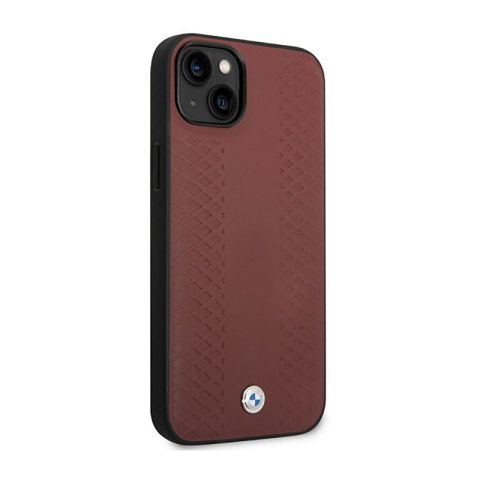 BMW Leather Diamond Pattern - Etui iPhone 14 (burgundowy)