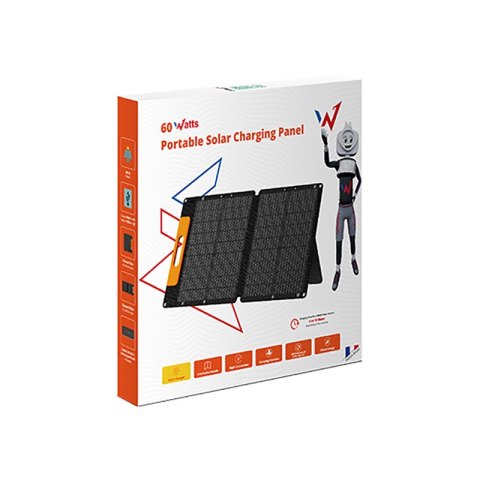 Wonder Ws60 - Panel słoneczny / Ładowarka solarna 60W z wyjściem USB-C PD 30W & USB-A QC 18W (Czarny)