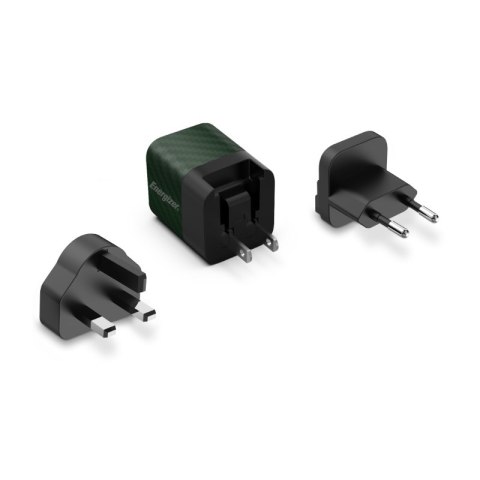 Energizer Ultimate - Ładowarka sieciowa Multiplug EU / UK / US GaN USB-C 20W PD (Zielony)