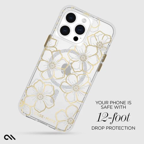 Case-Mate Floral Gems MagSafe - Etui iPhone 15 Pro Max (Gold)