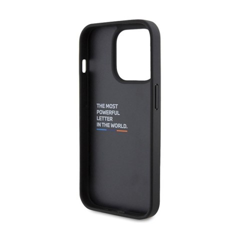 BMW Leather Carbon Blue Line - Etui iPhone 15 Pro (czarny)