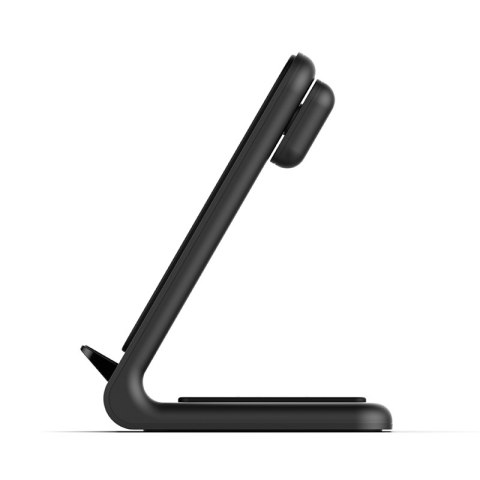 Crong PowerSpot Pivot Stand - Ładowarka bezprzewodowa 3w1 do iPhone, Samsung & Android, Galaxy Watch i słuchawek TWS (czarny)