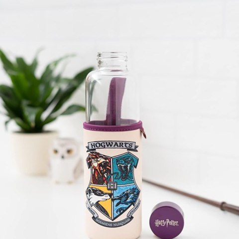 Harry Potter - Butelka na wodę ze szkła 500 ml (Hogwarts)